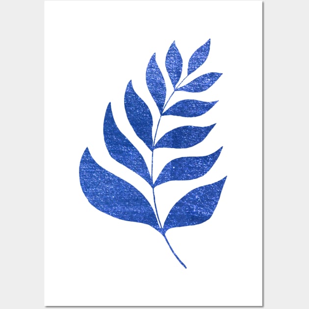 Simple branch - metallic blue Wall Art by wackapacka